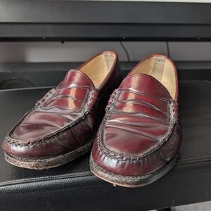Bostonian Leather Penny Loafers Men’s 9 EEE Burgundy Oxblood Slip On Shoes